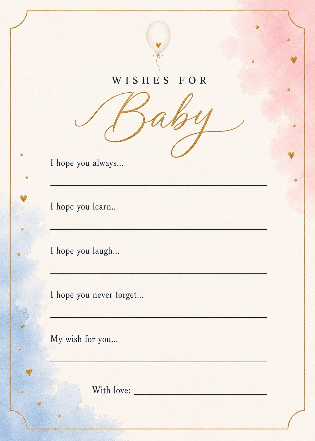 wishes for baby card