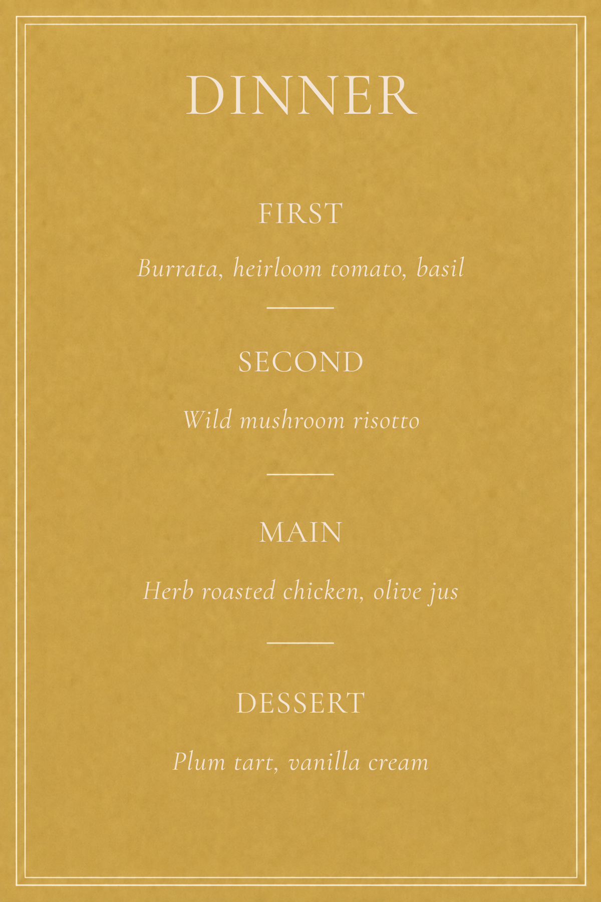 canva dinner card